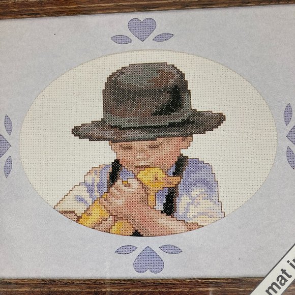 JCA Love Notes Boy Duck Counted Cross Stitch Kit - Picture 1 of 5